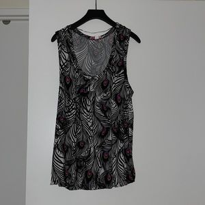 Peacock feather-print Matthew Williamson x H&M tank top.